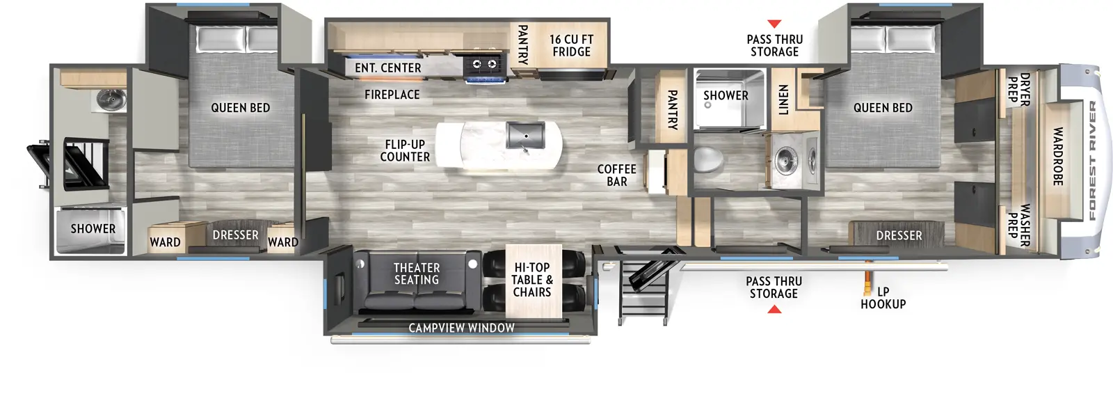 Cardinal 402BEDS Floorplan